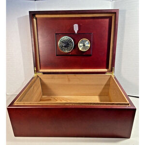 Cigar Humidor Box Cedar with Cherry Wood Case Humidifier w/ Hygrometer Taiwan